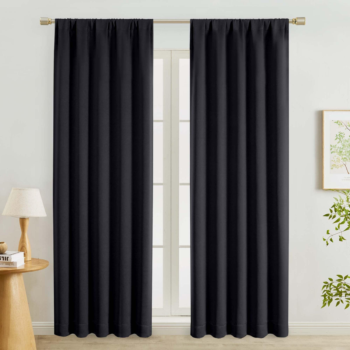 Lecloud Sage Green Room Darkening Curtains 54 Inch Length 2 Panels, Window Curtains for Bedroom, Energy Thermal Insulating Rod Pocket Curtain Drapes for Small Window, 40" W x 54" L