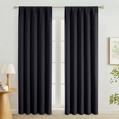 Lecloud Sage Green Room Darkening Curtains 54 Inch Length 2 Panels, Window Curtains for Bedroom, Energy Thermal Insulating Rod Pocket Curtain Drapes for Small Window, 40" W x 54" L