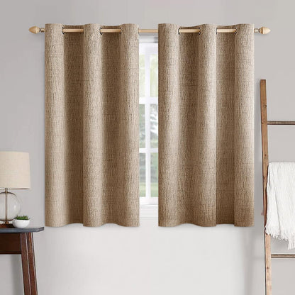 MIULEE 100% Blackout Linen Curtains for Bedroom 52x84 Inches Natural Beige