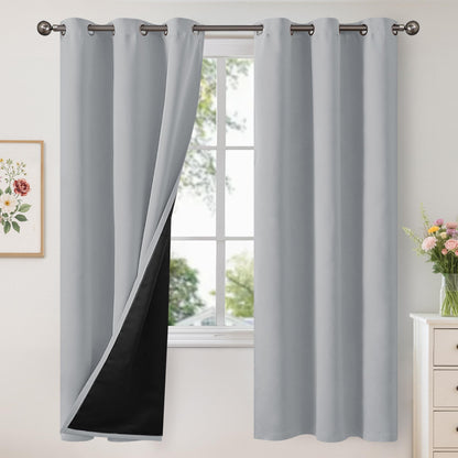 YoungsTex Black Blackout Curtains for Bedroom, Thermal Drapes Heat Blocking