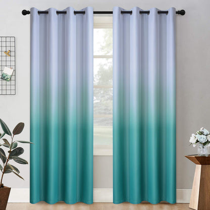 COSVIYA Grommet Room Darkening Ombre Purple Curtains W52xL63 inch