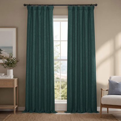 Faux Linen Curtains for Living Room (1 Panel) - 50W X 108L, Birch Taupe