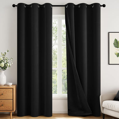 MIULEE Cream 100% Blackout Curtains for Bedroom 40x63 Inch Long