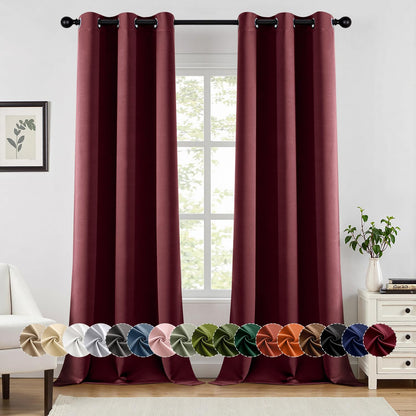 MIULEE Blackout Curtains for Bedroom 2 Panels 40 x 63 Inch Long Pink