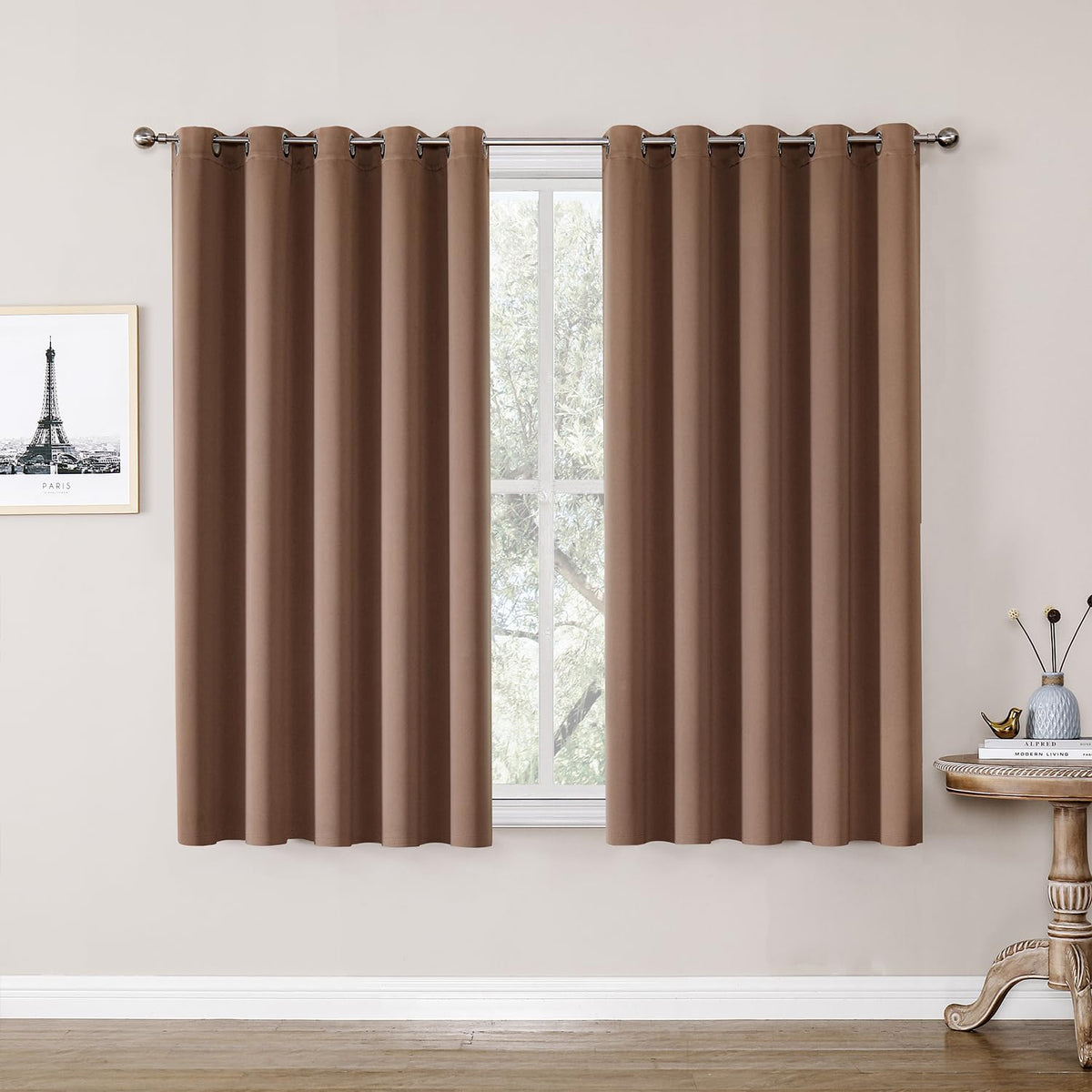 ChrisDowa Blackout Curtains for Bedroom and Living Room 63 Inches Long