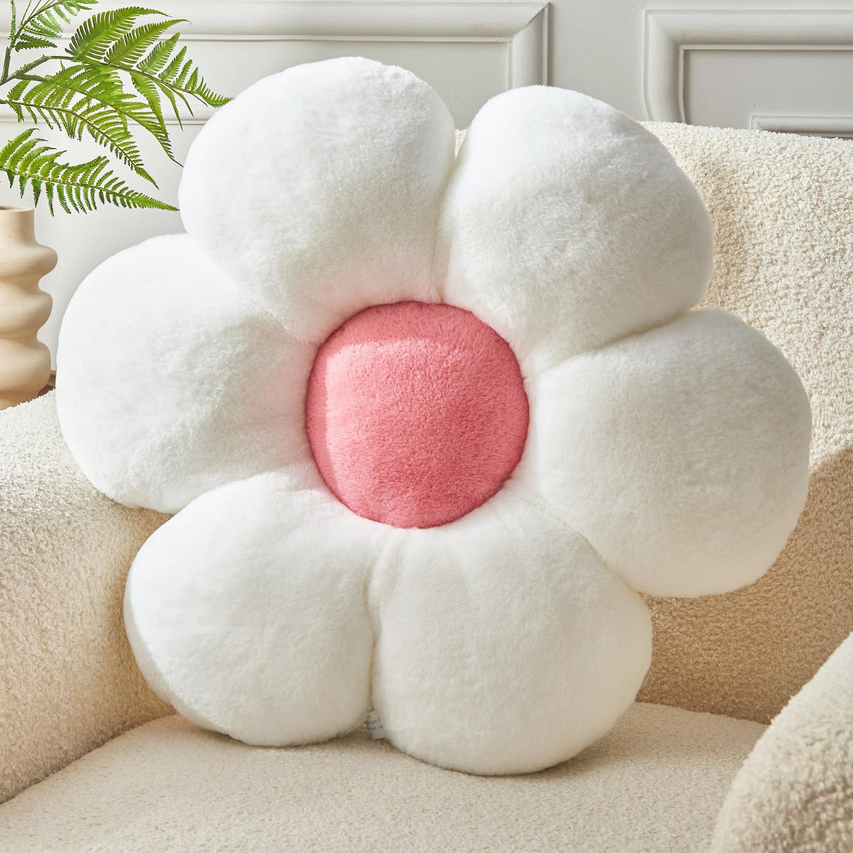 Flower Pillow,15.7In Cute Daisy Pillow Pink Throw Pillows