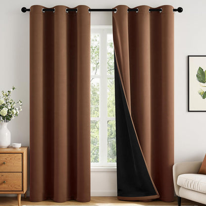 MIULEE Cream 100% Blackout Curtains for Bedroom 40x63 Inch Long