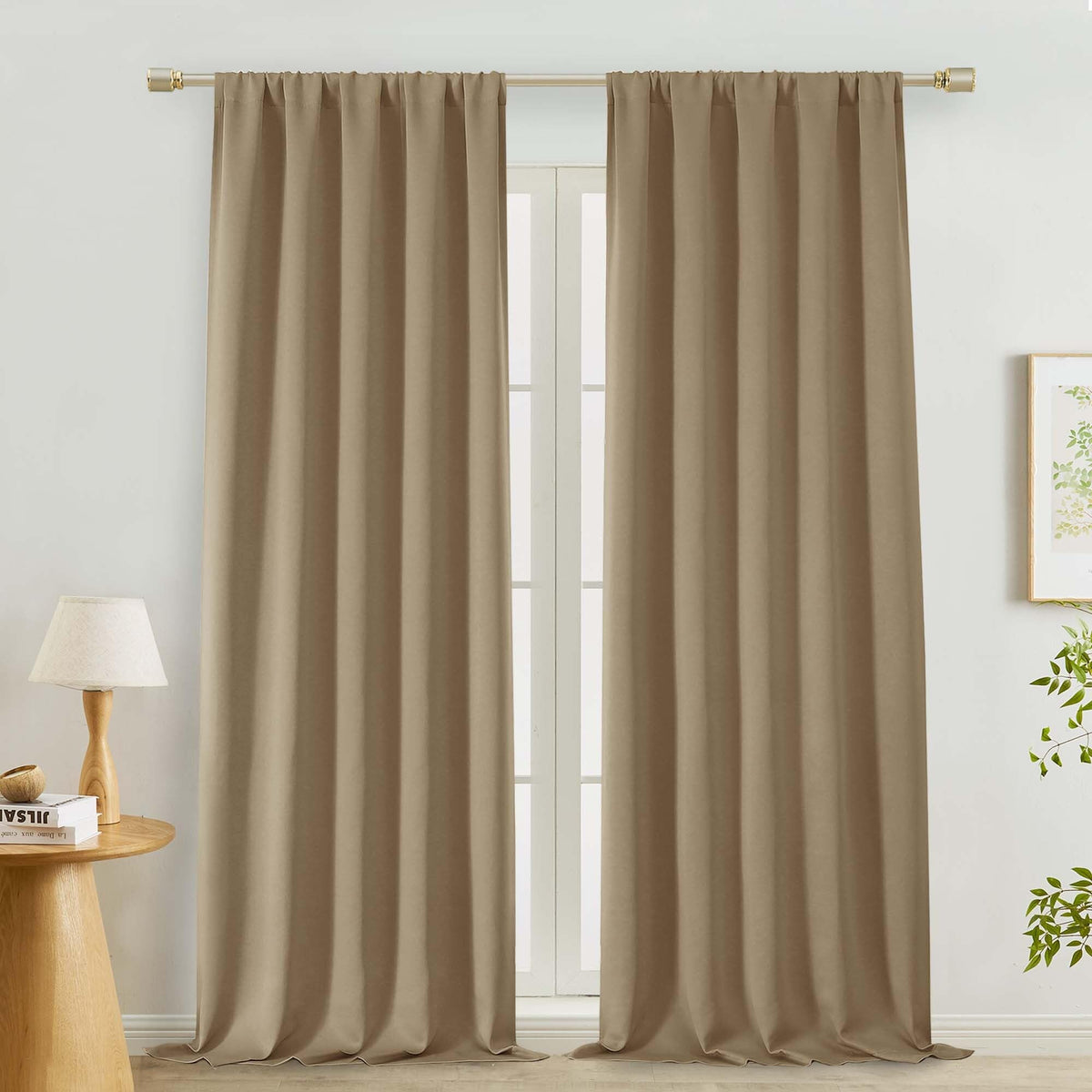 Lecloud Sage Green Room Darkening Curtains 54 Inch Length 2 Panels, Window Curtains for Bedroom, Energy Thermal Insulating Rod Pocket Curtain Drapes for Small Window, 40" W x 54" L