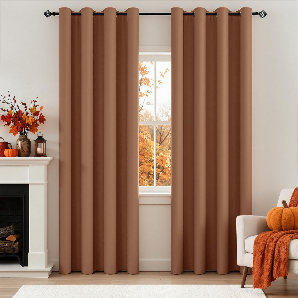 MIULEE Light Pink Blackout Bedroom Curtains Drapes 84 Inch Long 52"x84"