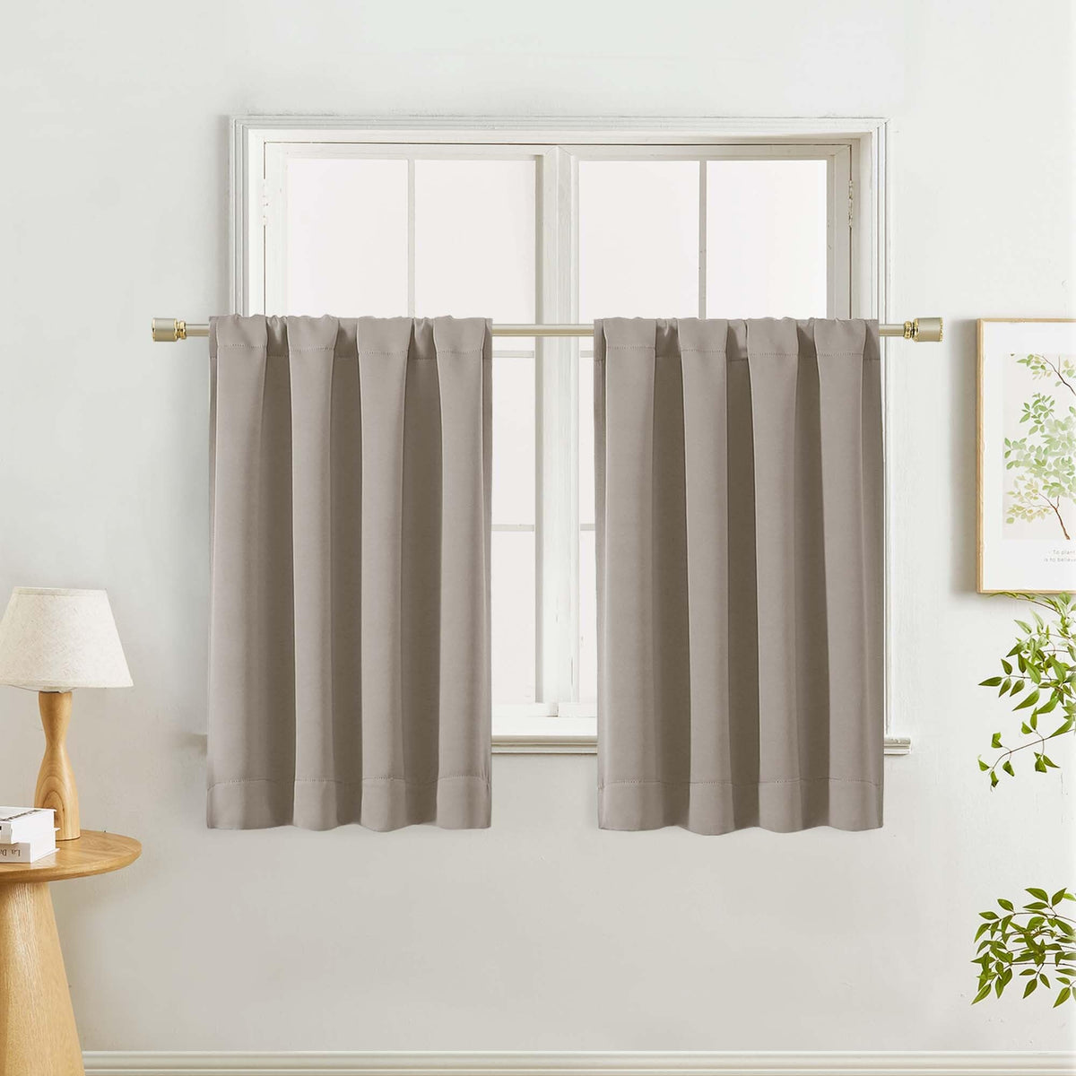 Lecloud Sage Green Room Darkening Curtains 54 Inch Length 2 Panels, Window Curtains for Bedroom, Energy Thermal Insulating Rod Pocket Curtain Drapes for Small Window, 40" W x 54" L