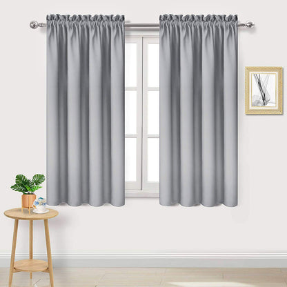 DWCN Blackout Curtains for Bedroom Living Room 42 x 63 Inch Long Black