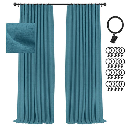 INOVADAY 100% Blackout Curtains for Bedroom Black Out Curtains 84 Inch Long