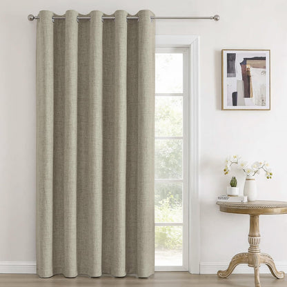 Joydeco 100% Blackout Curtains 63 Inch Length 2 Panels, Greyish White