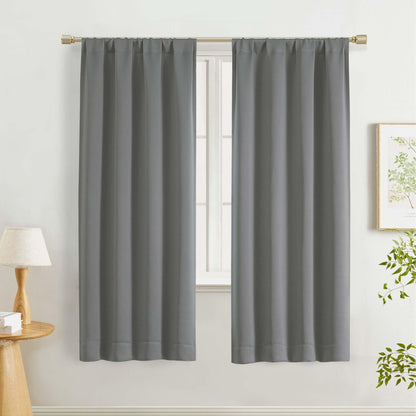 Lecloud Sage Green Room Darkening Curtains 54 Inch Length 2 Panels, Window Curtains for Bedroom, Energy Thermal Insulating Rod Pocket Curtain Drapes for Small Window, 40" W x 54" L