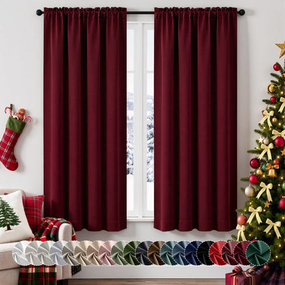 MIULEE Stone Blue Blackout Curtains for Bedroom Living Room 40"x63" 2 Panel