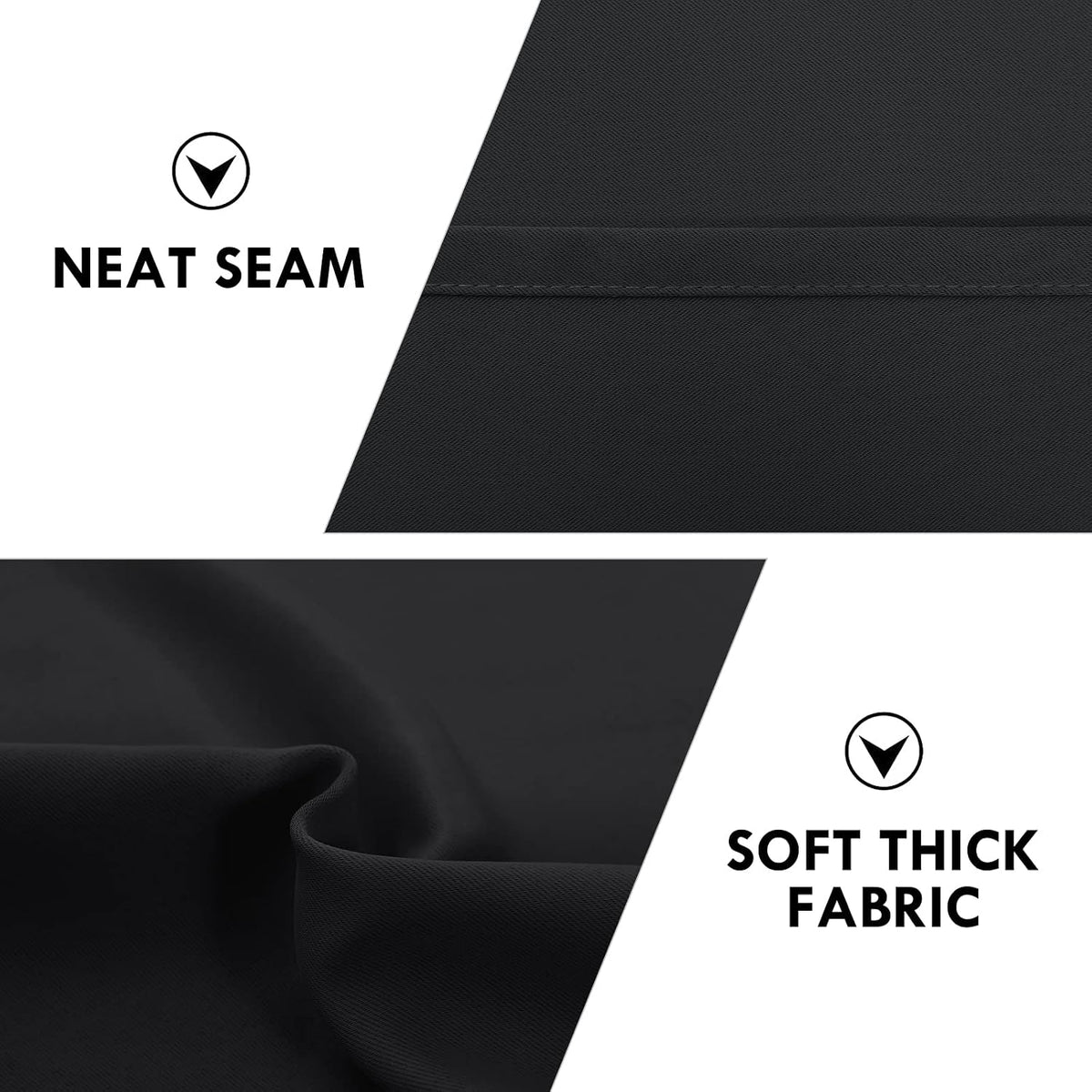 DWCN Blackout Curtains for Bedroom Living Room 42 x 63 Inch Long Black