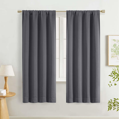 Lecloud Sage Green Room Darkening Curtains 54 Inch Length 2 Panels, Window Curtains for Bedroom, Energy Thermal Insulating Rod Pocket Curtain Drapes for Small Window, 40" W x 54" L