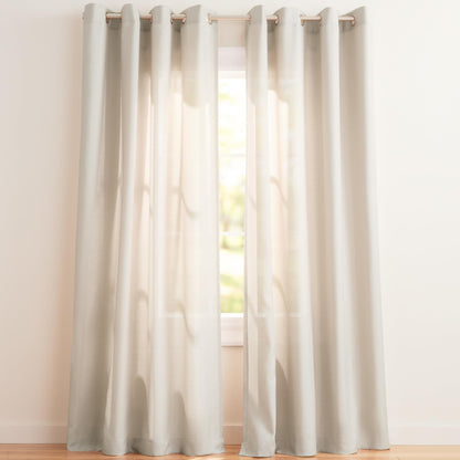 Exclusive Home Loha Linen Grommet Top Curtain Panel Pair, 84"x54", Winter White