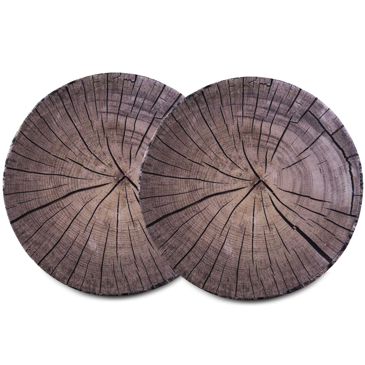 HYSEAS Decorative Round Throw Pillow, 3D Digital Print Comfortable Funny Cute Wood Log Pillow Circle Seating Floor Cushion for Home, Couch, Sofa, Bedroom, Stump, 14 x 2.75 Inch, 1 Pack