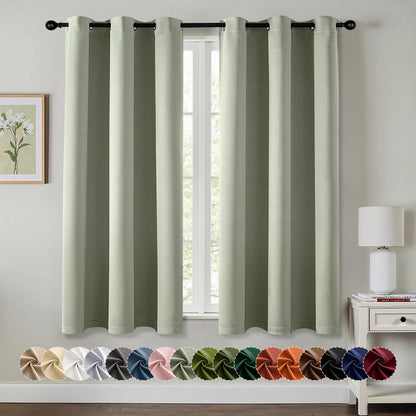MIULEE Blackout Curtains for Bedroom 2 Panels 40 x 63 Inch Long Black