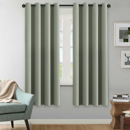 H.VERSAILTEX Blackout Curtains for Bedroom Thermal Insulated Room Darkening Living Room Curtains 63 Inch Long Grommet Privacy Protection Window Curtain Panels/Drapes for Nursery,2 Panels,Ivory/Cream