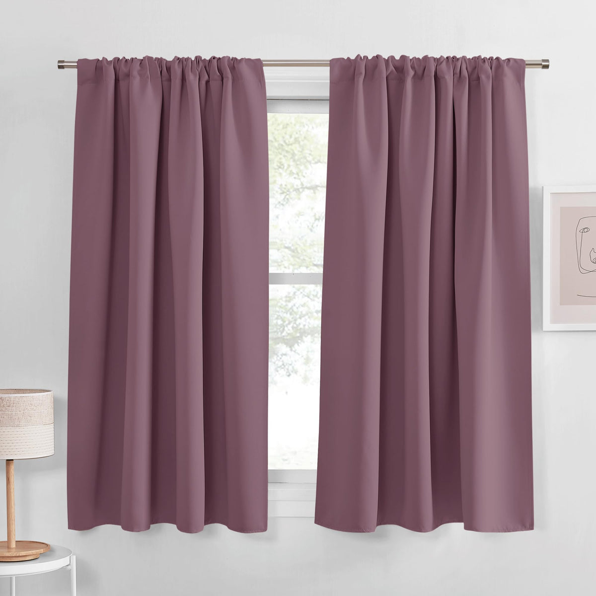 PONY DANCE Black Out Curtains 72 inch Long, Black, 2 Panels