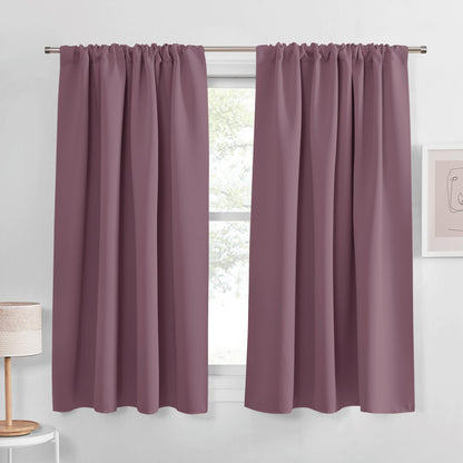 PONY DANCE Black Out Curtains 72 inch Long, Black, 2 Panels