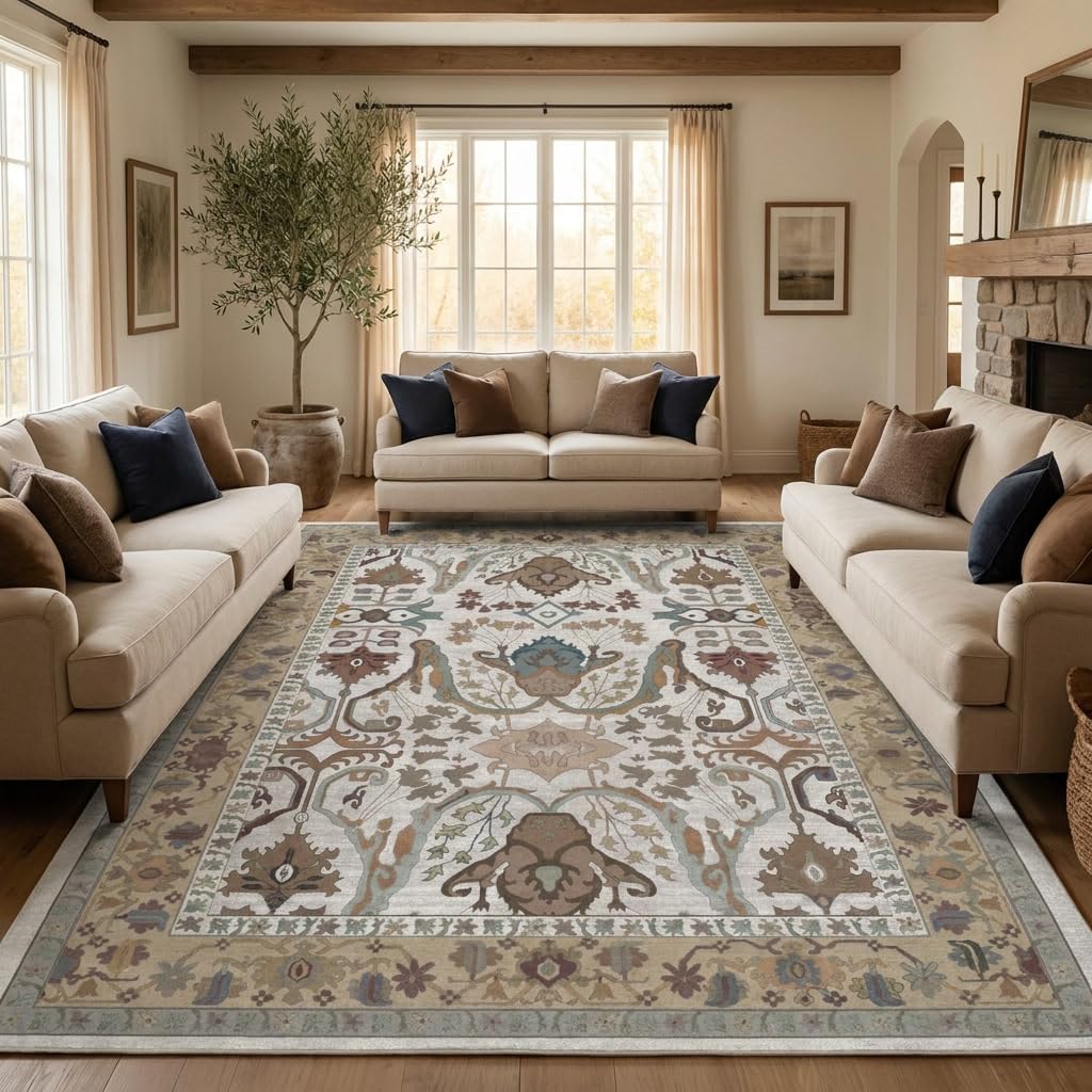 8x10 Rugs for Living Room Washable Green Area Rug Rugs for Bedroom