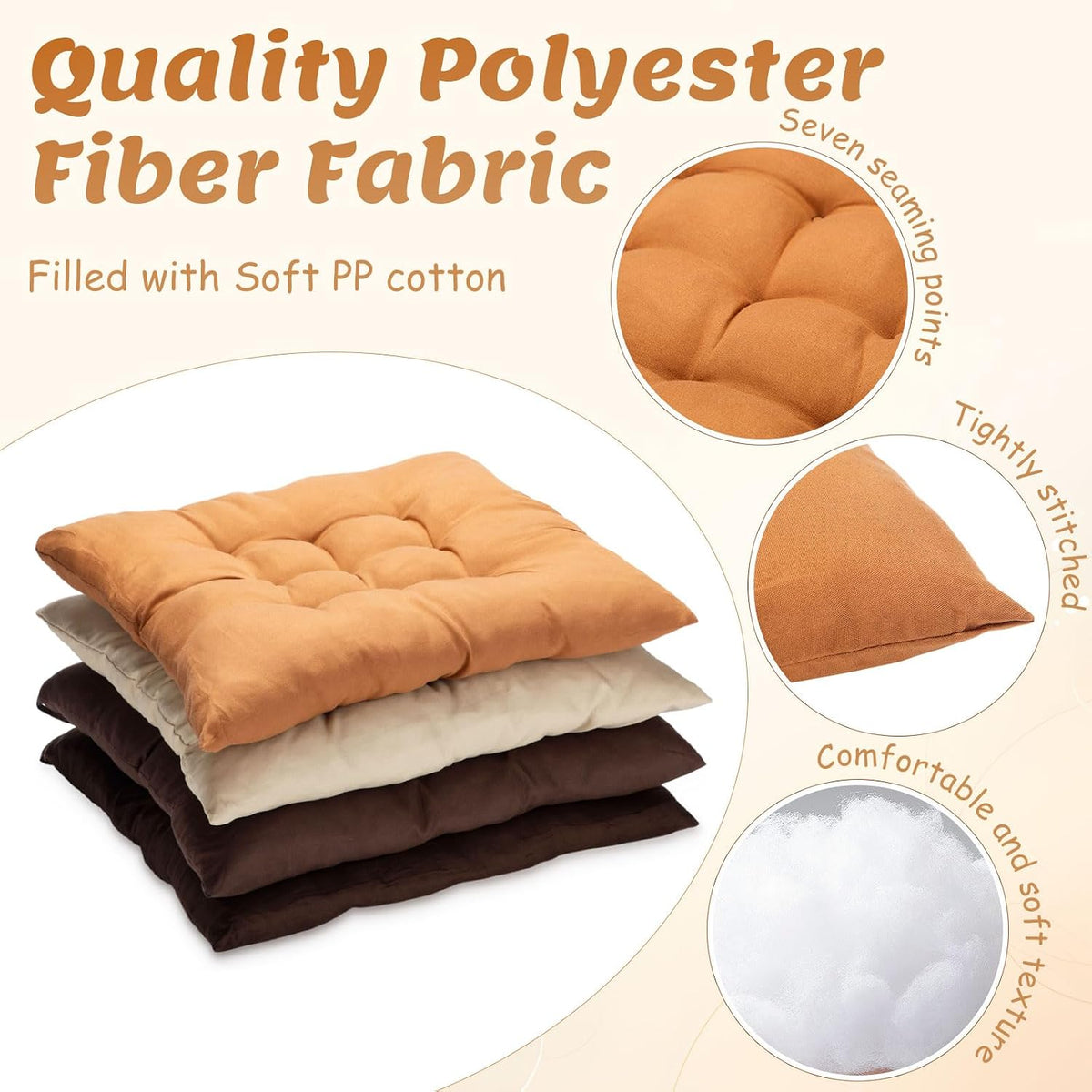 12 Pcs Bulk Floor Pillows Cushion for Kids Classroom,Coffee Color,Square