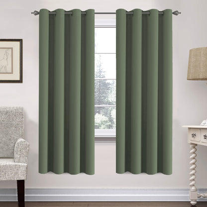 H.VERSAILTEX Blackout Curtains for Bedroom Thermal Insulated Room Darkening Living Room Curtains 63 Inch Long Grommet Privacy Protection Window Curtain Panels/Drapes for Nursery,2 Panels,Ivory/Cream