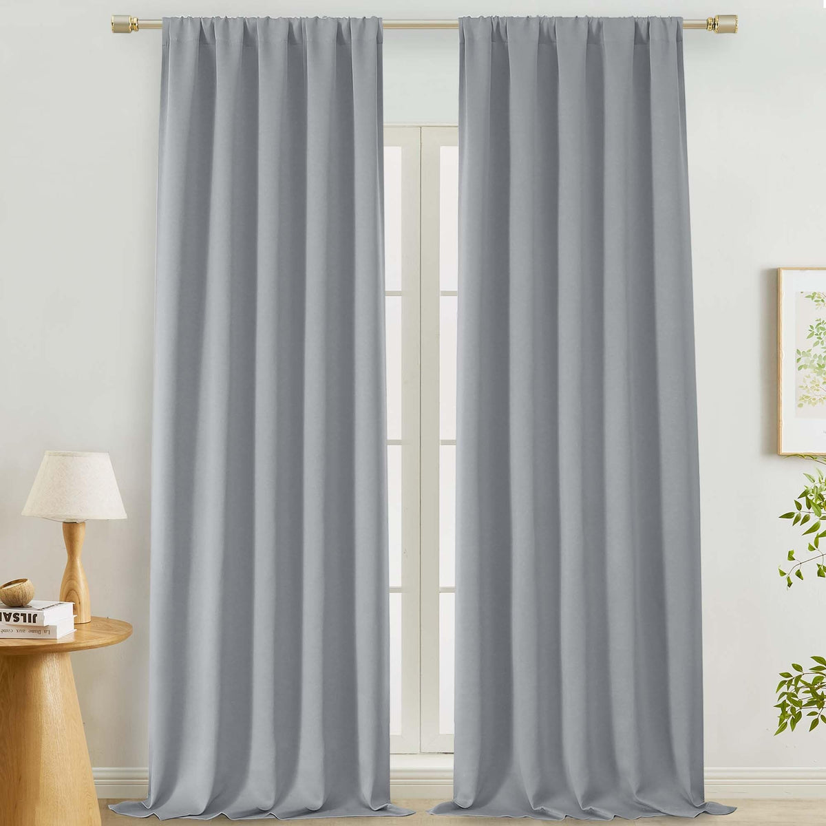 Lecloud Sage Green Room Darkening Curtains 54 Inch Length 2 Panels, Window Curtains for Bedroom, Energy Thermal Insulating Rod Pocket Curtain Drapes for Small Window, 40" W x 54" L