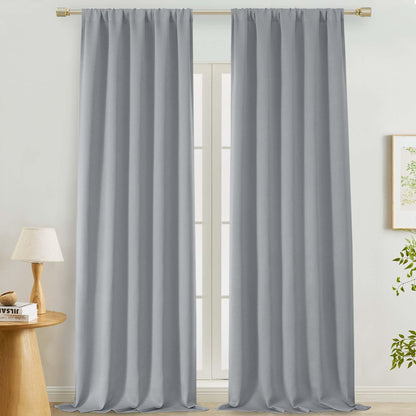 Lecloud Sage Green Room Darkening Curtains 54 Inch Length 2 Panels, Window Curtains for Bedroom, Energy Thermal Insulating Rod Pocket Curtain Drapes for Small Window, 40" W x 54" L