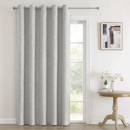 Joydeco 100% Blackout Curtains 63 Inch Length 2 Panels, Greyish White