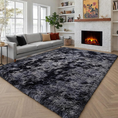 Fluffy Grey Rug for Bedroom 4x6, Modern Area Rugs for Kids Room Living Room