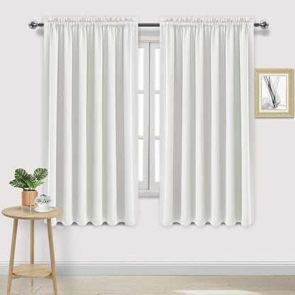 DWCN Blackout Curtains for Bedroom Living Room 42 x 63 Inch Long Black