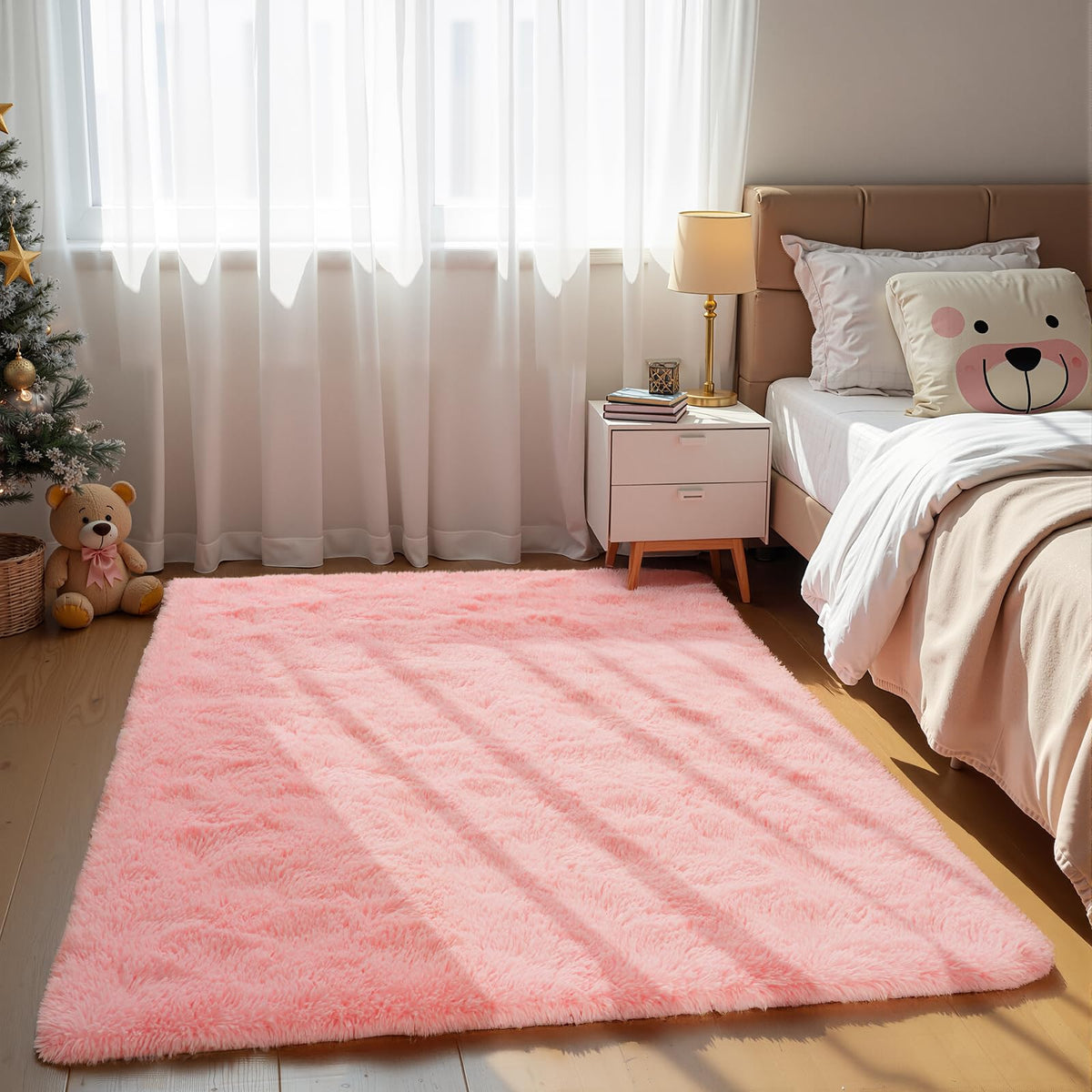 Zentavio 5x8 Area Rugs for Bedroom Fluffy Rugs for Living Room Carpet Large Fuzzy Soft Shag Aesthetic Plush High Pile Gray Throw Rug for Nursery Kids Room Dorm Waved Grey