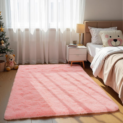 Zentavio 5x8 Area Rugs for Bedroom Fluffy Rugs for Living Room Carpet Large Fuzzy Soft Shag Aesthetic Plush High Pile Gray Throw Rug for Nursery Kids Room Dorm Waved Grey