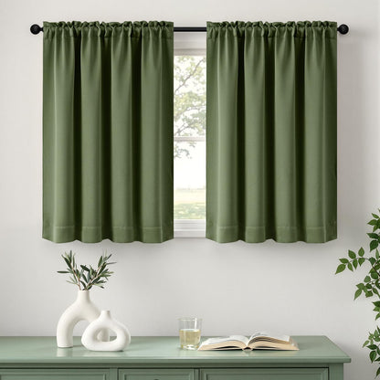 MIULEE Stone Blue Blackout Curtains for Bedroom Living Room 40"x63" 2 Panel