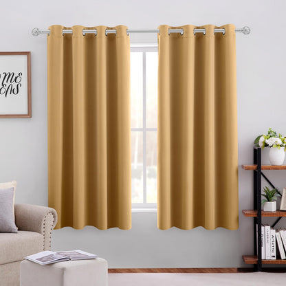 HOMEIDEAS Blackout Curtains for Bedroom 52 X 84 Inch Long 2 Panels Set Light Grey/Gray Room Darkening Curtains/Drapes, Soundproof Thermal Grommet Window Curtains for Living Room