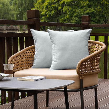 NiNi ALL Waterproof Outdoor Pillow Covers 18x18 Set of 2 Patio Black