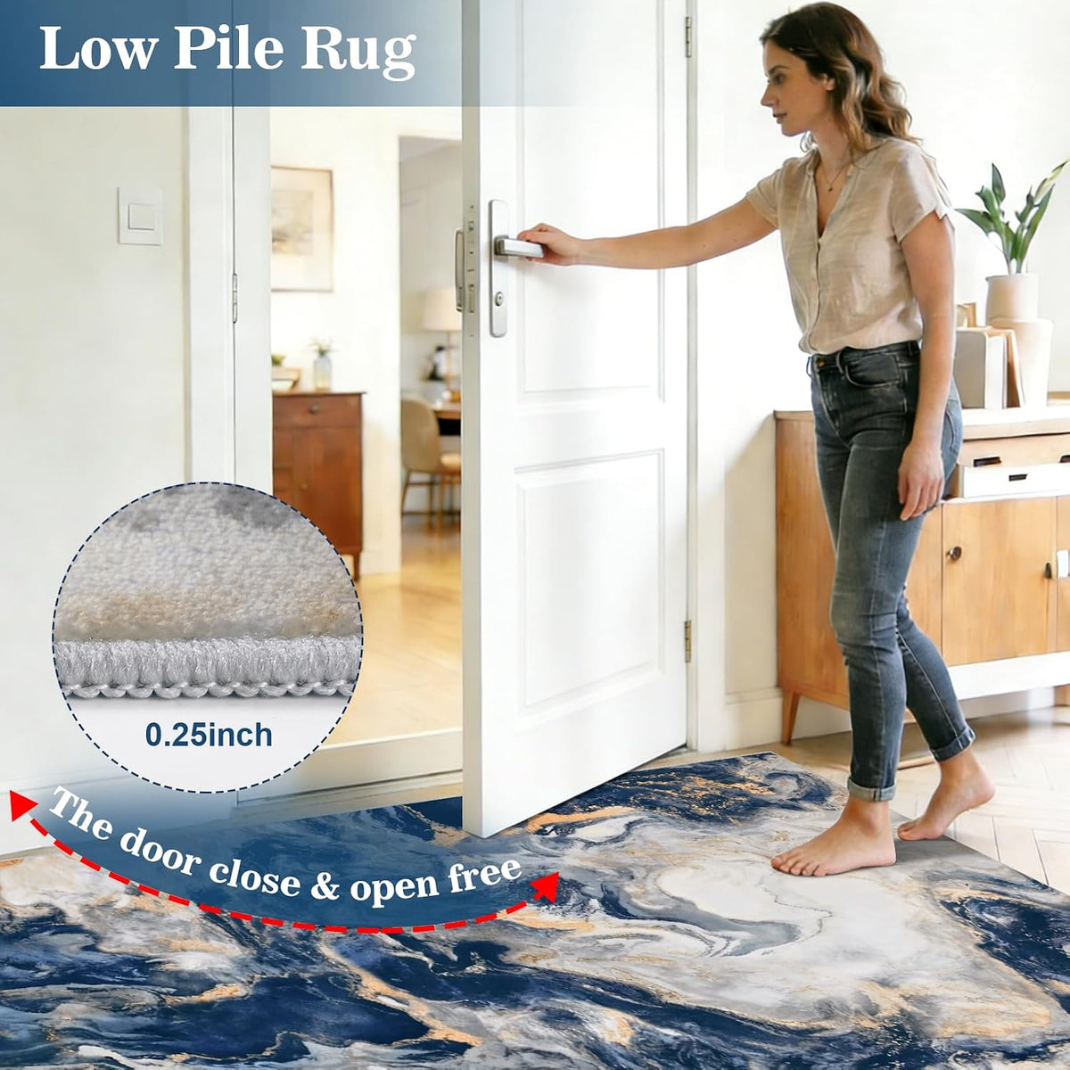 Yinhua 6x9 Area Rugs for Living Room, Washable Large Rugs for Bedroom