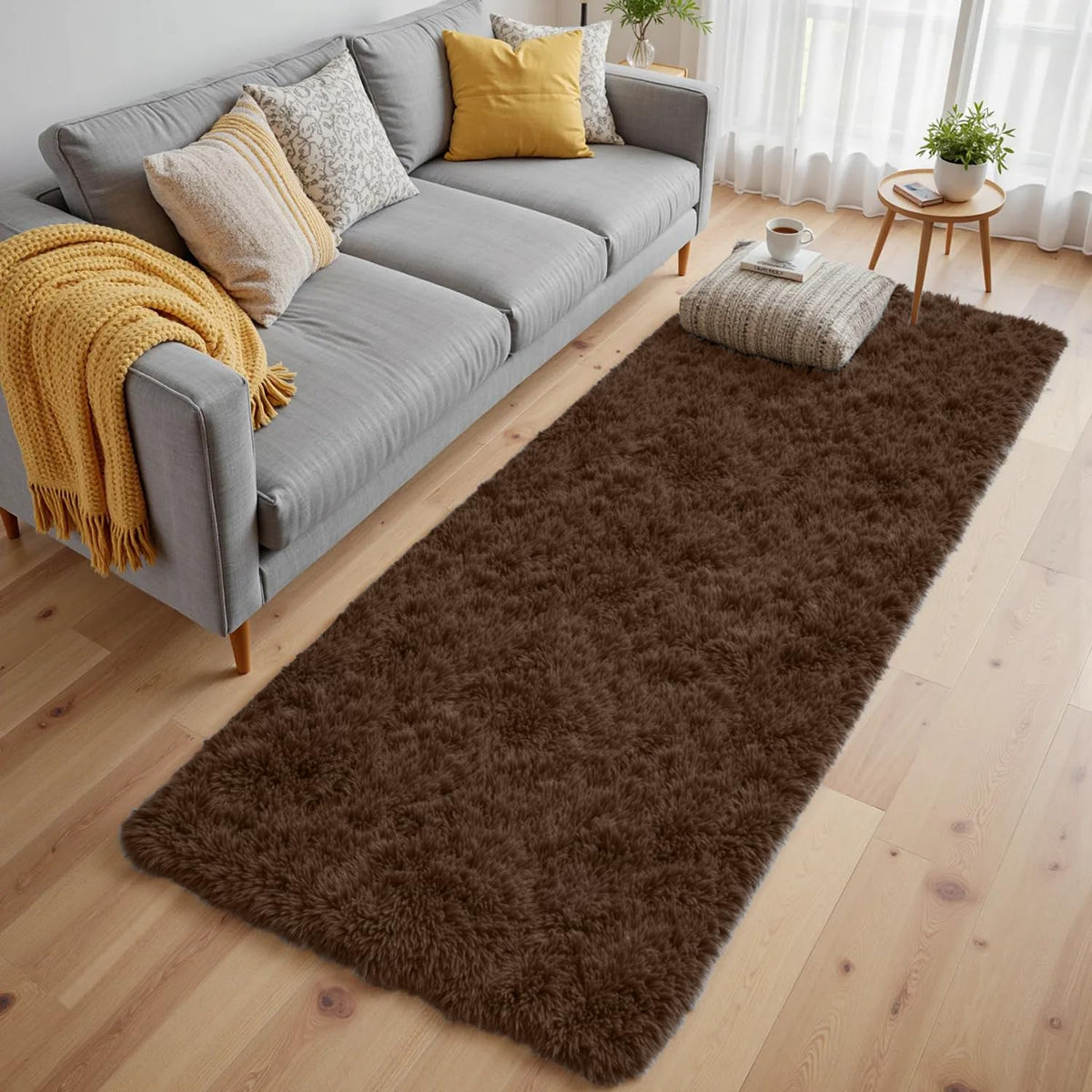 8x10 Fluffy Shag Area Rugs for Living Room Bedroom: Soft Plush Carpet Grey