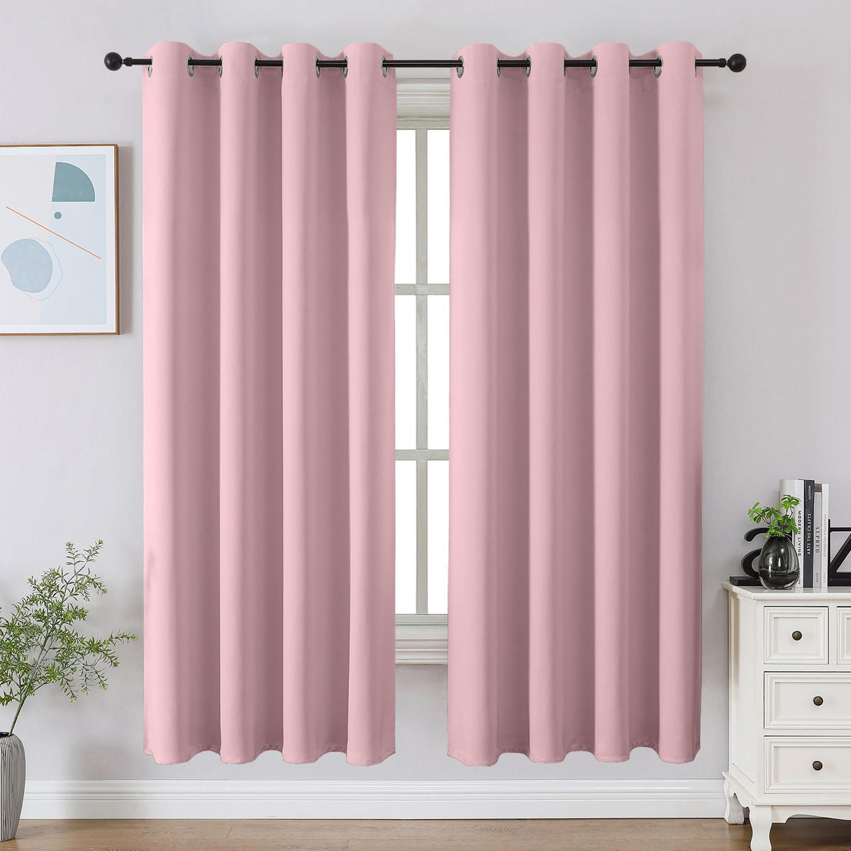 CUCRAF Beige Blackout Curtains 84 inch Length 2 Panels Set, Room Darkening Drapes for Living Room Bedroom, Thermal Insulated Light Blocking Grommet Window Curtain (W52 x L84 Inch)