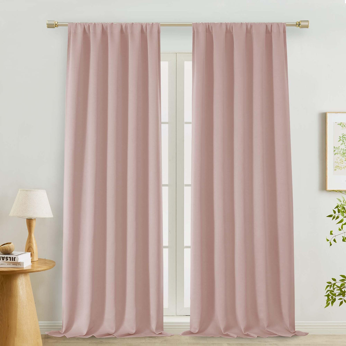 Lecloud Sage Green Room Darkening Curtains 54 Inch Length 2 Panels, Window Curtains for Bedroom, Energy Thermal Insulating Rod Pocket Curtain Drapes for Small Window, 40" W x 54" L