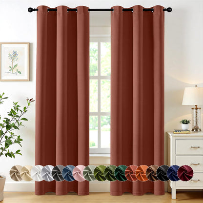 MIULEE Blackout Curtains for Bedroom 2 Panels 40 x 63 Inch Long Pink