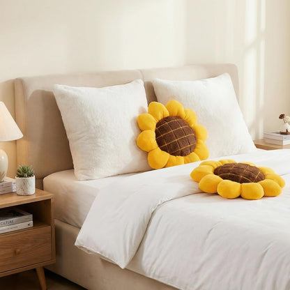 2 Pcs Sunflower Pillow 15" Yellow Decorative Throw Pillows for Home Decor
