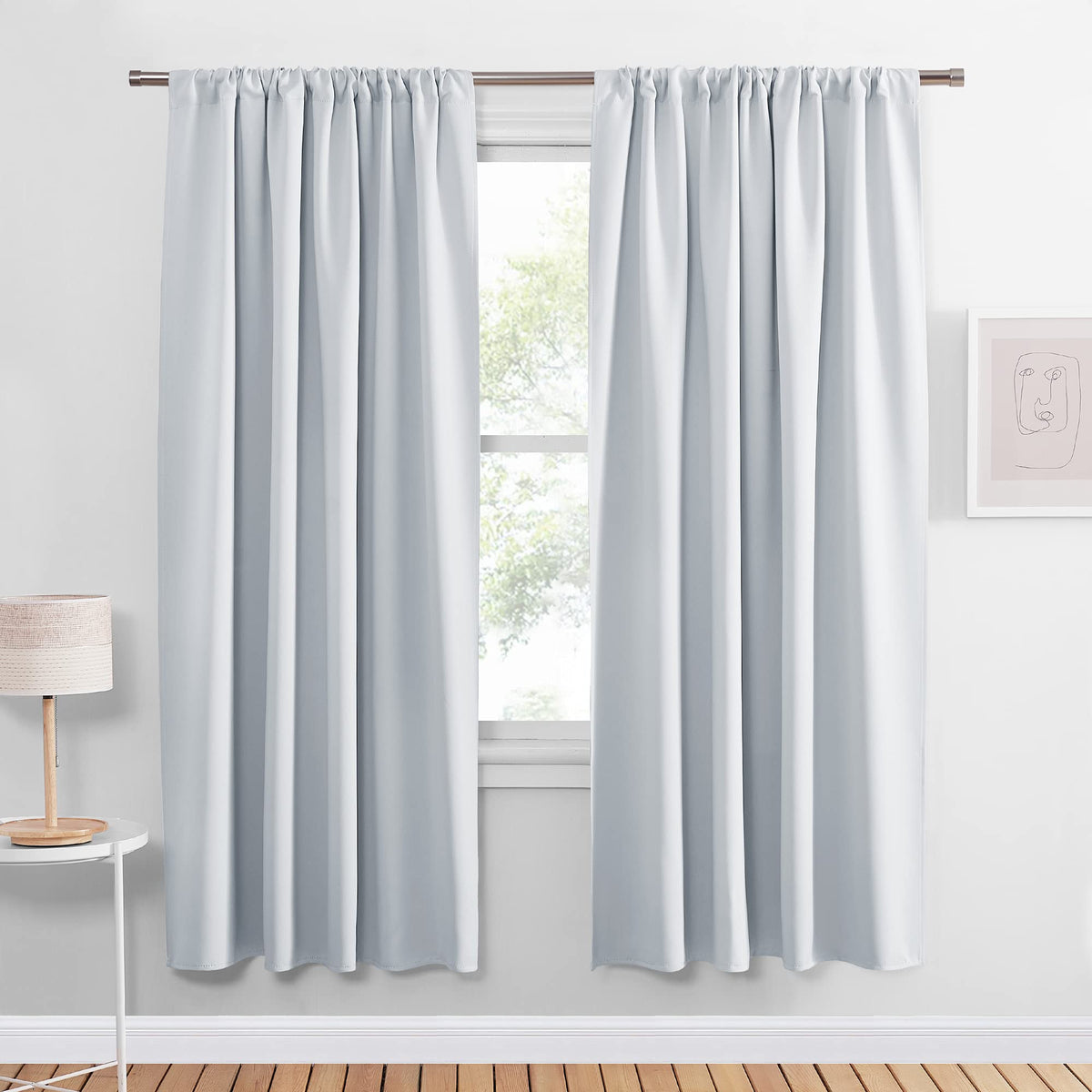PONY DANCE Black Out Curtains 72 inch Long, Black, 2 Panels