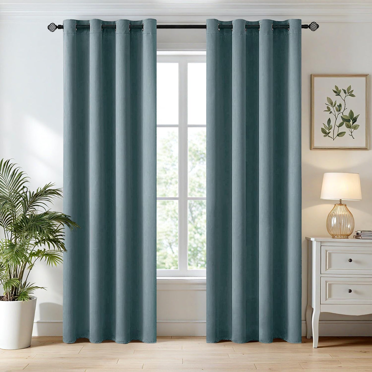 MIULEE Light Pink Blackout Bedroom Curtains Drapes 84 Inch Long 52"x84"