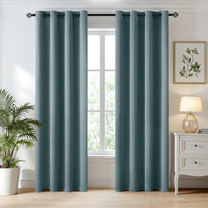 MIULEE Light Pink Blackout Bedroom Curtains Drapes 84 Inch Long 52"x84"