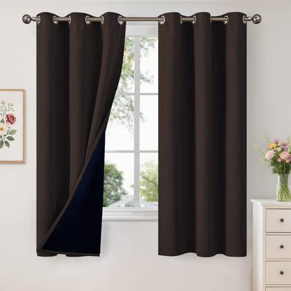 YoungsTex Black Blackout Curtains for Bedroom, Thermal Drapes Heat Blocking